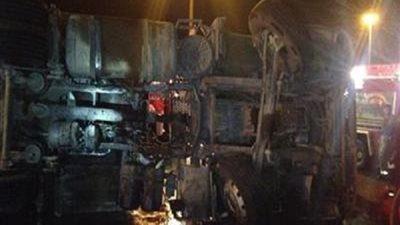 اصطدام مروع بين سيارة نقل وأخرى تريلا بالجيزة.. تفاصيل