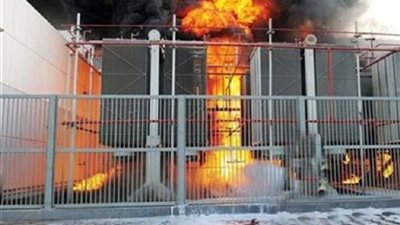 انتداب فريق من المعمل الجنائي لمعاينة حريق البساتين