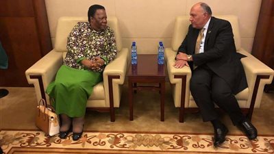 سامح شكري يعقد لقاءً مع وزيرة خارجية جنوب أفريقيا