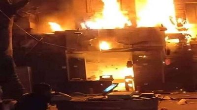 حريق هائل بأحد المحلات التجارية بمنطقة شبرا