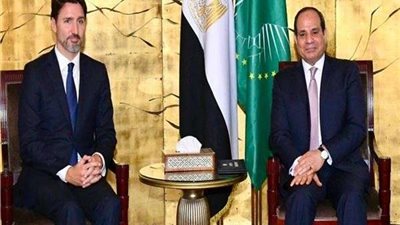 السيسي يستقبل رئيس وزراء كندا بمقر إقامته بأديس أبابا