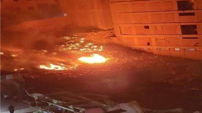 السيطرة على حريق خط غاز مدينة نصر دون إصابات أو ضحايا
