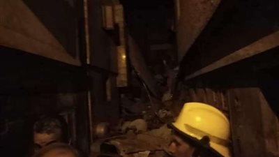 انهيار منزل من 3 طوابق بشبرا الخيمة