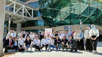 وحدة التضامن الاجتماعي بجامعة حلوان تنظم زيارة تفقدية للطلاب المتطوعين لمستشفى 57357