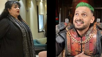 رامز جلال يداعب الفنانة فريدة سيف النصر في برنامج رامز موفي ستار