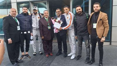 بالورود.. إدارة النادي المصري تستقبل بعثة نادي نهضة بركان المغربي