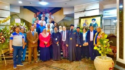 مدير تعليم المنوفية تتقدم وفدا لـ مطرانية المنوفية للتهنئة بعيد القيامة المجيد