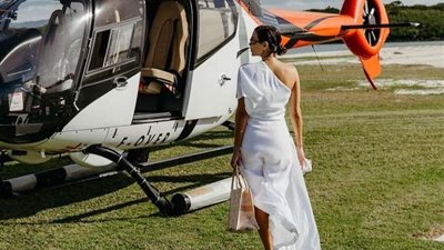 بإطلالة ملائكية.. ياسمين صبري من المحيط الهندي (صور)