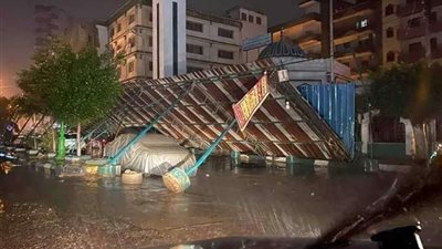 سقوط مظلتين في بنها بسبب الأحوال الجوية