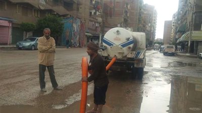 استمرار أعمال شفط مياه الأمطار من شوارع القليوبية