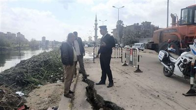 هبوط أرضي بطريق الرياح التوفيقي ببنها