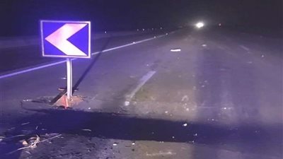 هبوط أرضي على طريق السويس الصحراوي بسبب مياه الأمطار