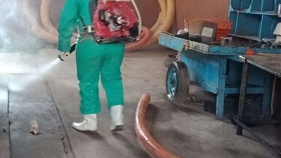 تعقيم كامل لشركة مياه القليوبية للوقاية من فيروس كورونا