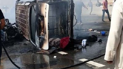 بالأسماء.. مصرع وإصابة 18 شخصا في حادث تصادم 3 سيارات بأسيوط