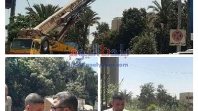 حفاظاً على أرواح المواطنين.. رفع معبر مشاه عشوائي بمنطقة العبور في بني سويف