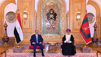 الرئيس السيسى يلتقى سلطان عمان فى قصر العلم العامر بمسقط