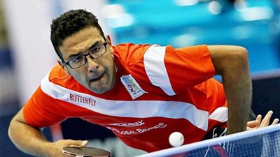 عمر عصر يفوز بالميدالية الفضية في منافسات تنس الطاولة فردي الرجال بدورة ألعاب البحر المتوسط