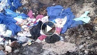 فيديو لنفايات العزل الصحي يثير الفزع على جروبات 