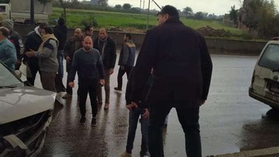 شلل مروري بسبب حادث تصادم بطريق بنها - المنصورة