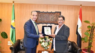 محافظ الفيوم يكرم الفنان التشكيلى 