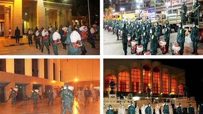 القوات المسلحة تواصل أعمال التطهير والتعقيم الوقائي بمحافظتي الجيزة والسويس