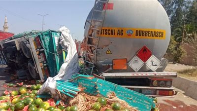 اختلال عجلة القيادة وراء انقلاب سيارة ربع نقل بالمنيا