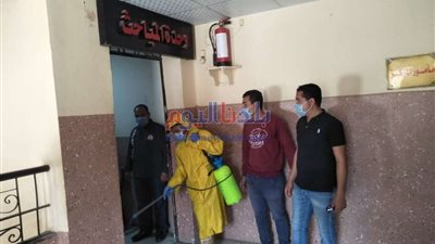 تطهير قسم الرعاية المركزة بمستشفى شبين بعد إصابة ممرضة بكورونا