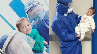 خروج أصغر طفلة من مستشفى الحجر الصحي بقها