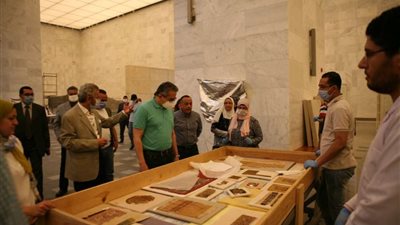 وزير الأثار يتفقد المتحف القومي للحضارة المصرية