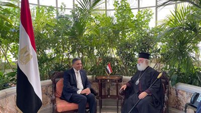 السفير المصري بأثينا يستقبل بطريرك الإسكندرية وسائر أفريقيا للروم الأرثوذكس