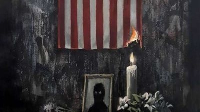 العلم الأمريكي يحترق.. أول نعي جديد من نوعه بشأن جورج فلويد