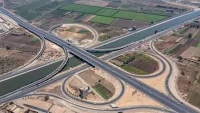 شاهد|  الأعمال الجاري تنفيذيها لطريق حر شرق الرياح التوفيقي القاهرة ـ المنصورة