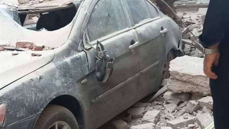 انهيار جزئي بعقار