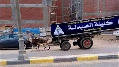 صيدلة المنوفية على عربة كارو تثير سخرية رواد مواقع التواصل الاجتماعي
