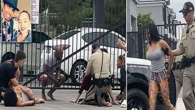 شاهد.. لحظة اعتقال شابة طعنت ابنة شقيقة 