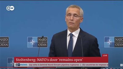 ظهر بوتين مكانه.. اختراق البث المباشر لكلمة الأمين العام لحلف الناتو