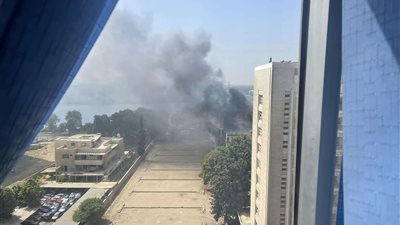 ماس كهربائي وراء حريق أكاديمية السادات بالمعادي