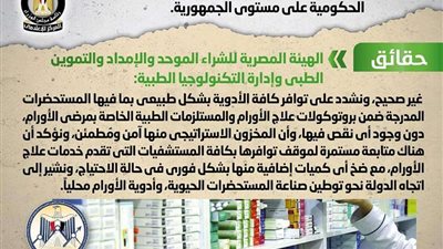 الحكومة تنفي وجود نقص في أدوية الأورام بالمستشفيات