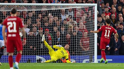 صلاح يقود ليفربول لـ العودة الي سكة الانتصارات في دوري أبطال أوروبا بالفوز علي رينجرز الاسكتلندي