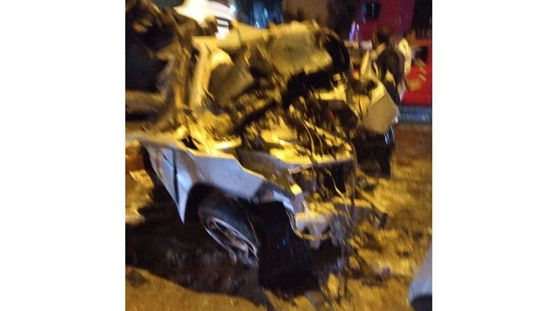 حادث سيارة بالطريق