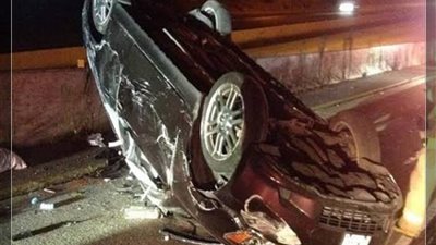 انقلاب سيارة ملاكي وإصابة قائدها بزهراء المعادي