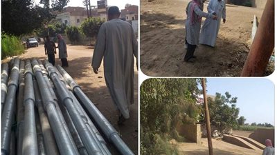 زراعة 49 عمود إنارة جديد بالبحيرة