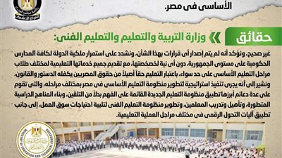 الوزراء يكشف حقيقة اعتزام الحكومة خصخصة منظومة التعليم الأساسي في مصر