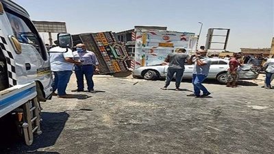 مصرع شخصين وإصابة 7 آخرين في حادث تصادم على صحراوي بني سويف