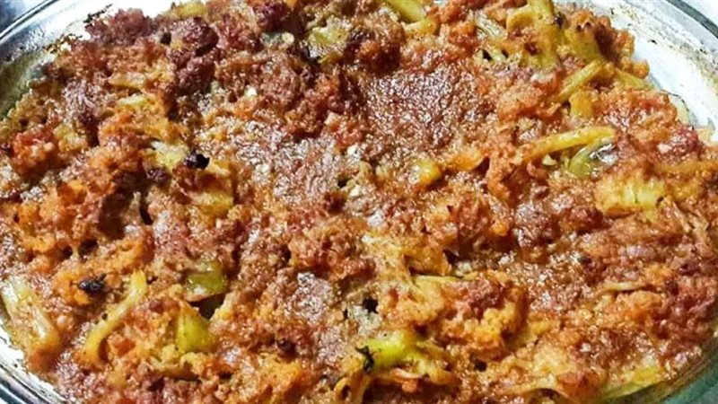قرنبيط باللحمة المفرومة