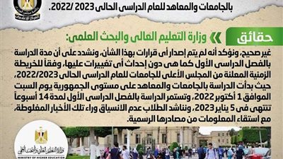 التعليم العالي ينفي إصدار قرار بتغيير مدة الدراسة بالمعاهد والجامعات