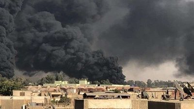 انفجار ضخم بخط مازوت في منطقة الهايكستيب والدفع بـ 20 سيارة إطفاء