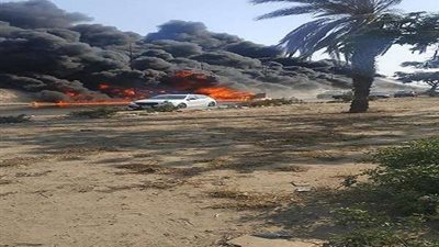 بالصور.. المرور تغلق الطرق المؤدية لإنفجار الطريق الصحراوي