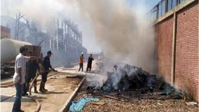 السيطرة على حريق نشب بموقع إنشاء محطة كهرباء تمي الأمديد الجديدة