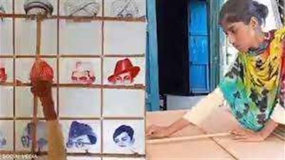 فتاة هندية ترسم 15 صورة فى وقت واحد.. وملياردير يعدها بمنحة دراسية
